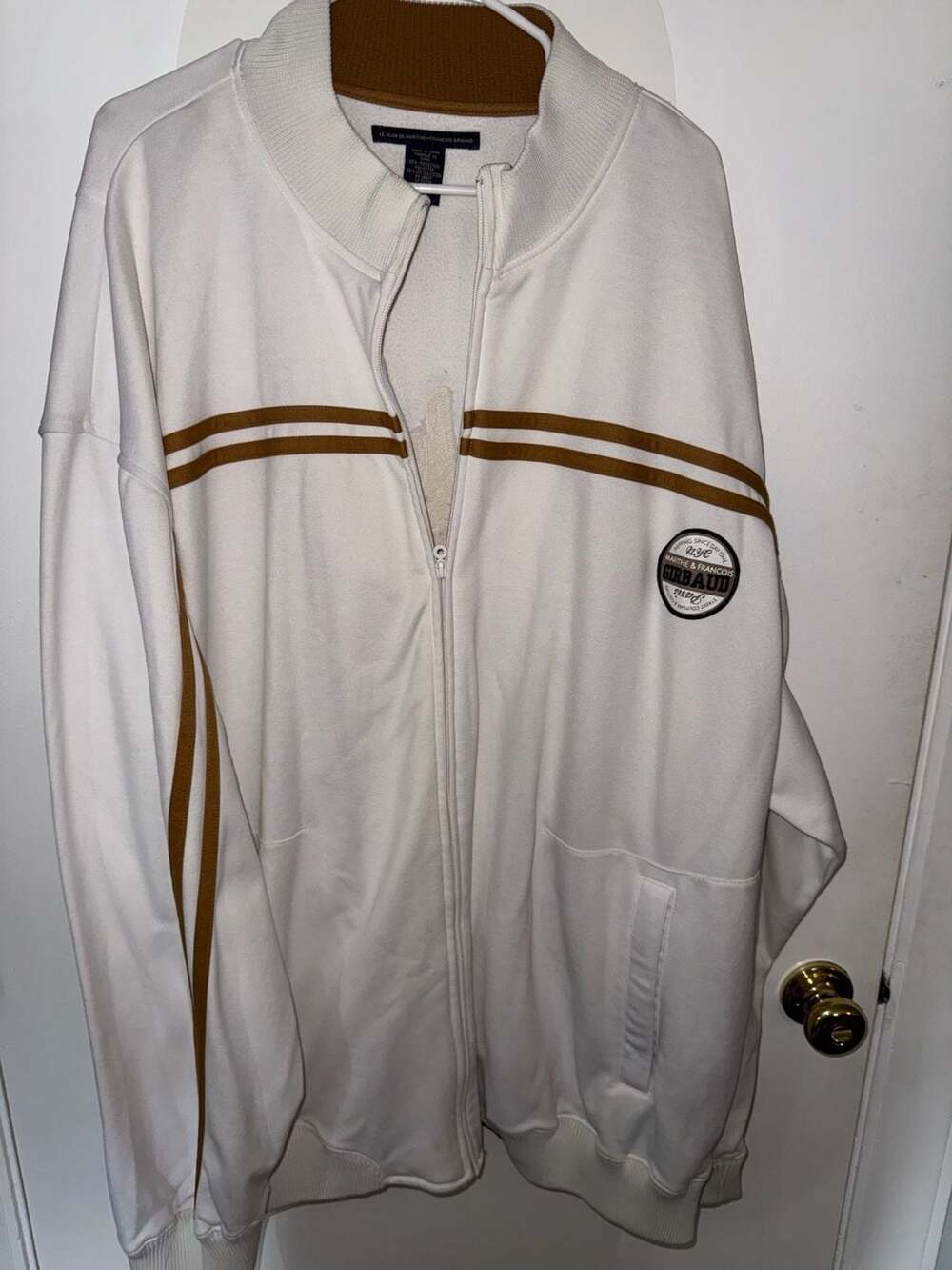 Marithe + Francois Girbaud Full Zip Track Jacket White Brown XXXL